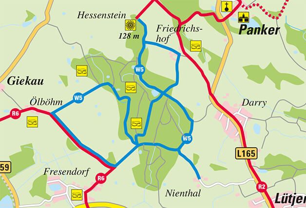 Wandern Hohwachter Bucht, Kartenausschnitt Wanderroute W5 an der Howachter Bucht